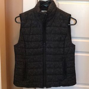 Loft Black and Gray Puffer Vest